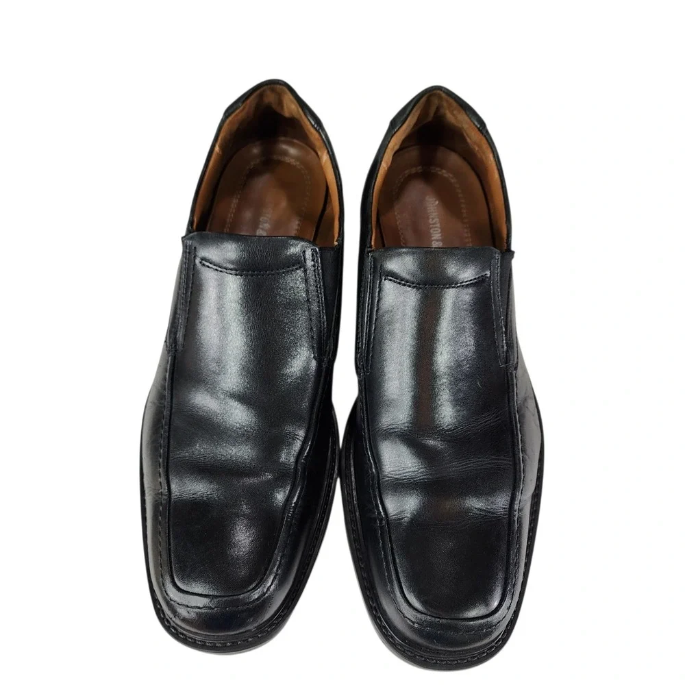 Johnston Murphy Loafer sz 9M Men Lewis Venitian Black Leather Slip On Dress Shoe